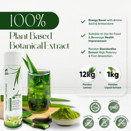 Natural Pandan Extract Liquid Concentrate (200g | 7.05oz) | No Added Sugar, No Artificial Additives | High in Antioxidants & Phytonutrients | Natural Flavoring & Coloring (Pandan Leaf Extract)