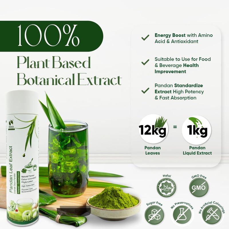 Natural Pandan Extract Liquid Concentrate (200g | 7.05oz) | No
