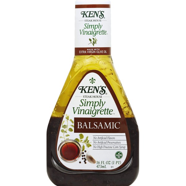 Ken's Steak House Simply Vinaigrette, Balsamic, Salad Dressing 16 Ounce