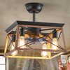 Dalouguan Farmhouse Ceiling Fan with Light, 4-Light Walnut Caged Ceiling