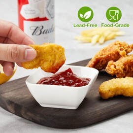 Mfacoy 6 Pack Soy Sauce Dishes, 3 oz Ceramic Dipping Bowls, Pinch Bowls, Small Dip Bowl Set, Sauce Dish Bowl, Mini Bowl for Side Dish, Ketchup, Soy, BBQ, Sushi, Party, Condiments Serving Bowl Set