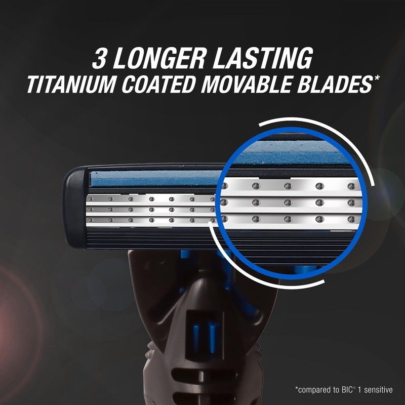 BIC Hybrid 3 Flex Refillable Men's Razor Kit, 90% Recycled