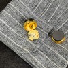 BOGEEL 10 Pieces Brass Round Cuff Button Cover Cuff Links