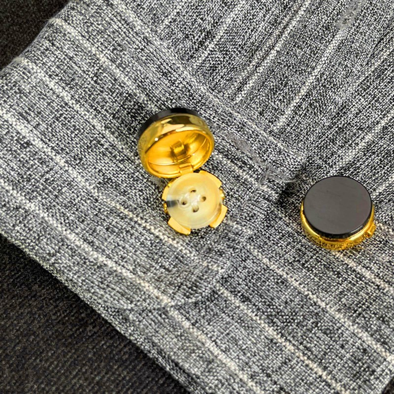 BOGEEL 10 Pieces Brass Round Cuff Button Cover Cuff Links