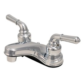 Two Handle Chrome Lavatory Faucet Plastic Non-Metalic, with Lever Handles - By PlumbUSA