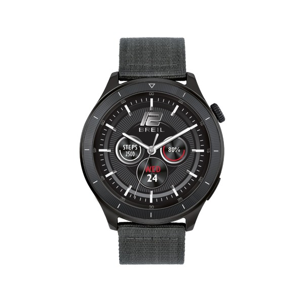Breil Unisex Smartwatch BC-1 with Canvas Fabric Strap and Stainless Steel Strap in Black, Protection Class: IP67, Case Size: 43 mm, TW2033, black, Modern