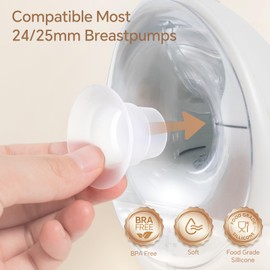 Flange Inserts 16PCS 15/16/17/18/19/20/21/22mm for 24mm Pumps, Flange Sizing Kit Compatible with Medela Elvie Lansinoh Spectra Momcozy Breast Pump Accessories, Breastfeeding Essentials Kit for New Mom