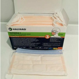 Halyard Health 47107 FluidShield Earloop Level 3 Face Masks Orange 40/Bx