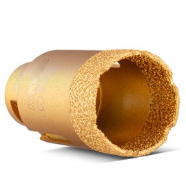 KSEIBI 615238 Diamond Hole Saw, 1-1/2 Inch (38mm) Diamond Core Drill Bit for Porcelain, Ceramic, Granite Drill Bits, Brick, Marble, Vacum Brazed, 2" Drilling Depth, 5/8"-11 Thread, for Angle Grinder