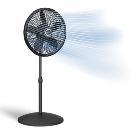 Lasko Pedestal Fan, Oscillating Fan for Bedroom with Adjustable Height and 3 Cooling Speeds, Portable, 18", Black, 1827