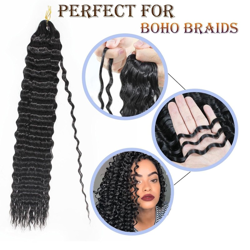 Ocean Wave Crochet Hair 24 Inch 2 Packs Deep Wave