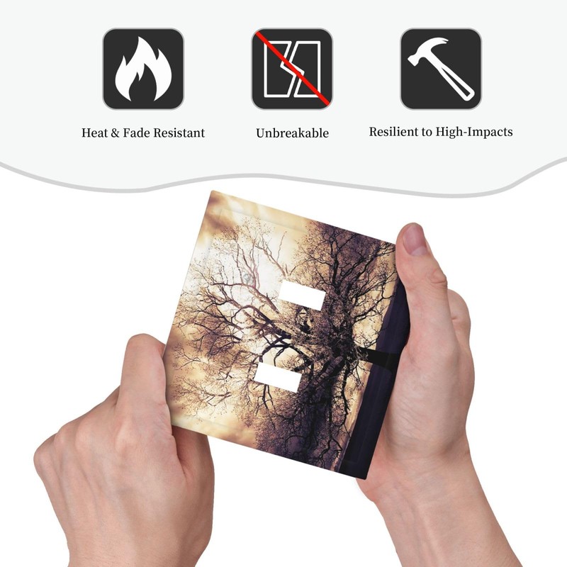 Brown Tree 2 Gang Toggle Light Switch Cover Double Toggle