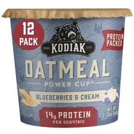 Kodiak Cakes Kodiak Cakes Instant Protein Oatmeal Cup, Blueberries & Cream 2.12 Ounce (Pack of 12)