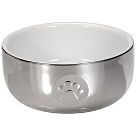 Trixie Ceramic Cat Bowl, 11 cm (Pack of 1), Silver/white