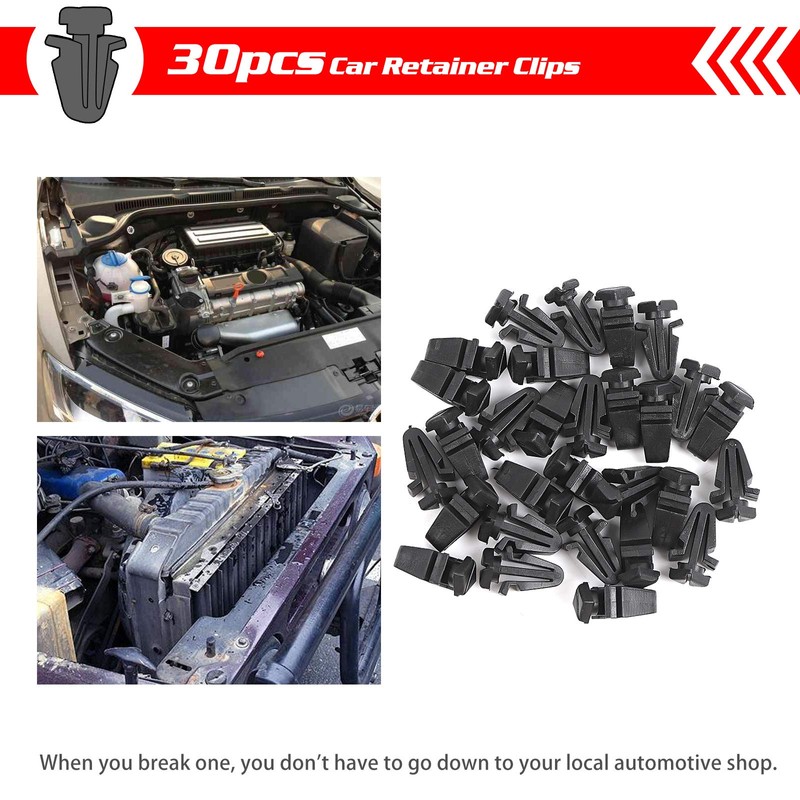 OTUAYAUTO 01553-03831 - 30 Clips de Parrilla Negros, Repuesto para