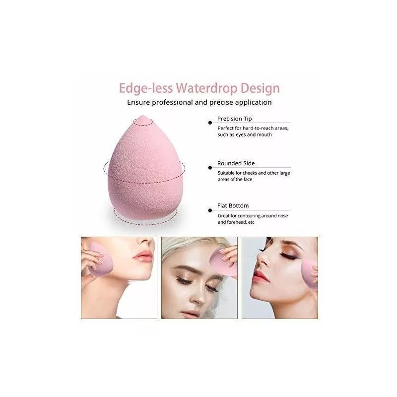 BS-Mall Esponjas Para Aplicar Maquillaje Suaves Color Rosa 7 Pzas