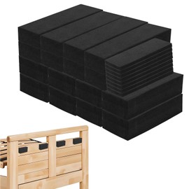 FAMULP 24 Pcs Headboard Wall Protector, 8pcs(0.79" Thick)+8pcs(0.6" Thick)+8pcs(0.2" Thick) Eva Foam Headboard Bumpers for Wall(Black)