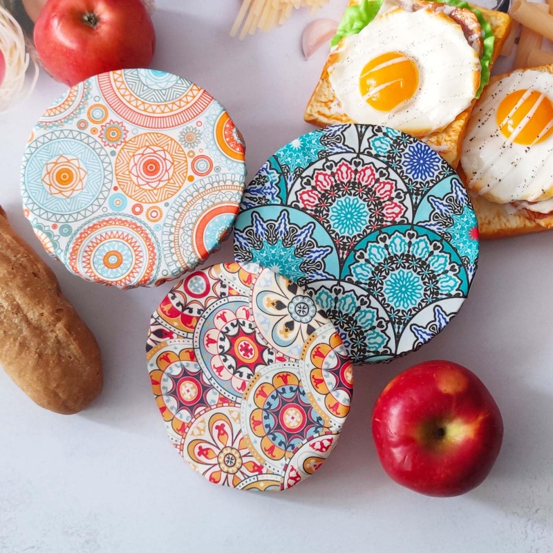 3 PCS Reusable Beeswax Bowl Lids - Beeswax Food Packaging