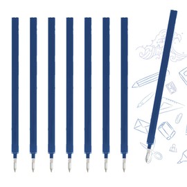 HABNI Pack of 8 Erasable Refill Refills, Blue, Replacement Refills Compatible with Legami, Blue Erasable Gel Pen Refill Set, Pen Tip 0.7 mm, Easy Packaging, Blue/Black