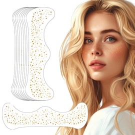 10 Pieces Glitter Freckle Tattoos, Temporary Freckle Tattoos for Face, Shiny Gold Tattoo Sticker for Women, for Parties, Festivals QBT019(Gold)