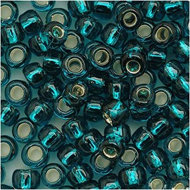 Toho Round Seed Beads 6/0#27BD 'Silver Lined Teal' 8 Gram Tube