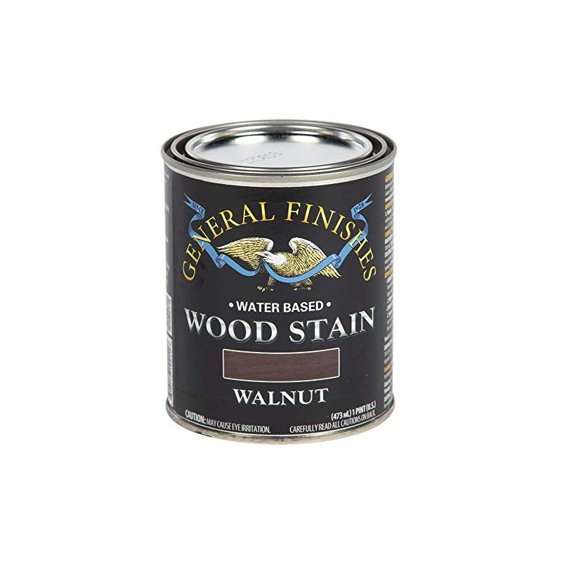 General Finishes Water Based Wood Stain, 1 Pint, Walnut