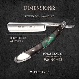 Mador Straight Razor - Shave Ready Straight Edge Razor, Japanese Steel + Ebony Wood Straight Razor for Men, Barber Approved Straight Razor, Mens Straight Razor, Leather Case, Close Shave, Best Gift