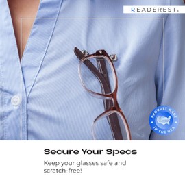 Readerest Stainless Magnetic Eyeglass Holder - ID Badge Clip, Silver, Clear with Crystals - Ideal for Daily Wear, Sunglasses Holder - Glasses Accessory and Strong Neodymium Magnets (2-Pack)