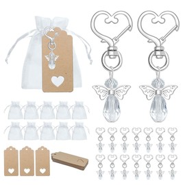 BDHI 60pcs Angel Keychains Angel Favor Keychain Souvenir Wedding Gifts Thank You Gifts Thank You Tags Organza Bags for Baby Shower Bridal Shower Wedding Charm Party Favors(Y182-60)