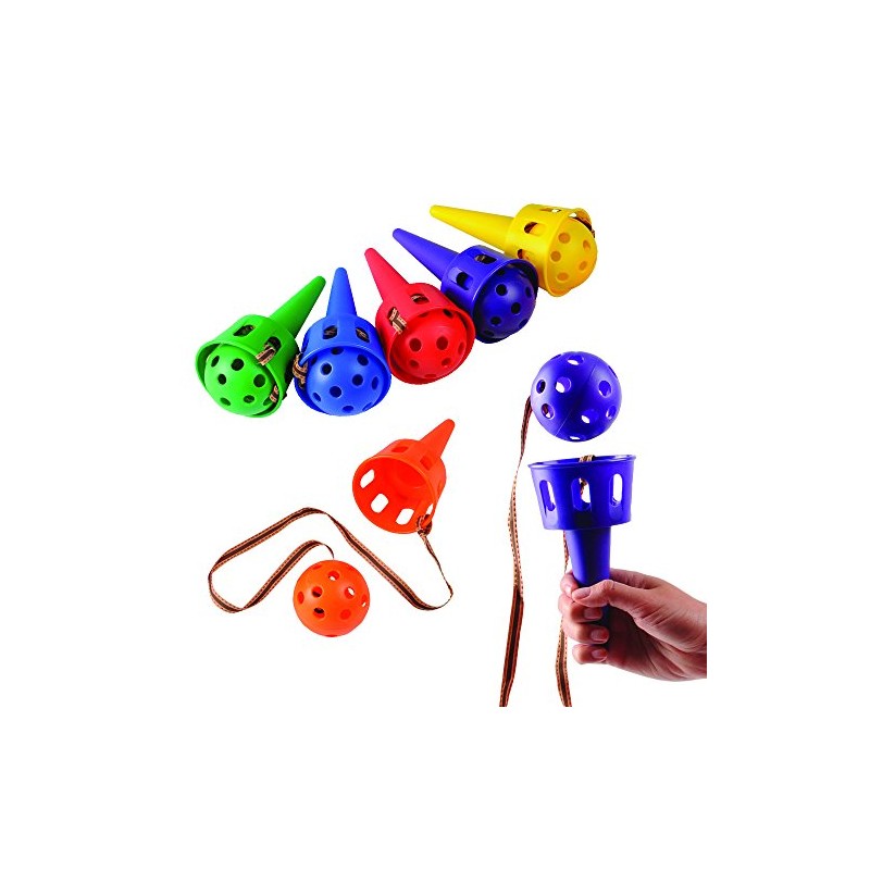 Constructive Playthings Set of 6 Toss-N-Catch Cups and Balls