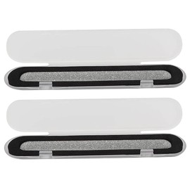 2pcs Professional Nail File, Reusable Double Sided Glass Nail Buffer, Sanding Buffing Polishing Strip Manicure Tool, Nail Styling Tools for Home and Salon Use(large silver)
