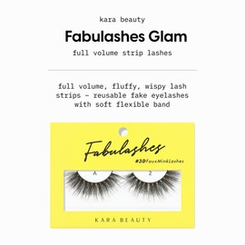 KARA BEAUTY Fabulashes Bold 3D Faux Mink Strip Lashes – Thick Fake Eyelashes, Dramatic Lash Strips for Goth & Full Glam – Reusable Fluffy Falsies with Wispy Volume – Style A2