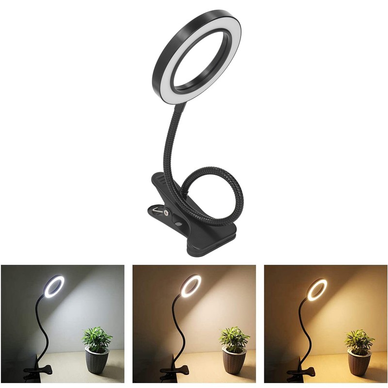 Clip On LED Ring Light 3 Color 10 Brightness Flexible