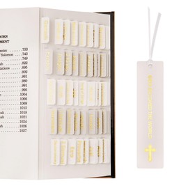 Morjor Bible Tabs for Women and Men, Light Theme, 75 Large Print Bible Tabs & 1 Bookmark, Laminated Bible Book Tabs for Study Bible, Easy Navigation, Easy-to-Read Sans Serif Type