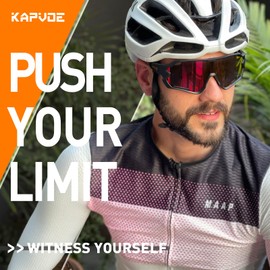 KAPVOE Cycling Sunglasses with 5 Interchangeable Lenses Polarized Men Women Baseball Sports Glasses UV400 TR90 Running Football Driving MTB Fishing Golf 03