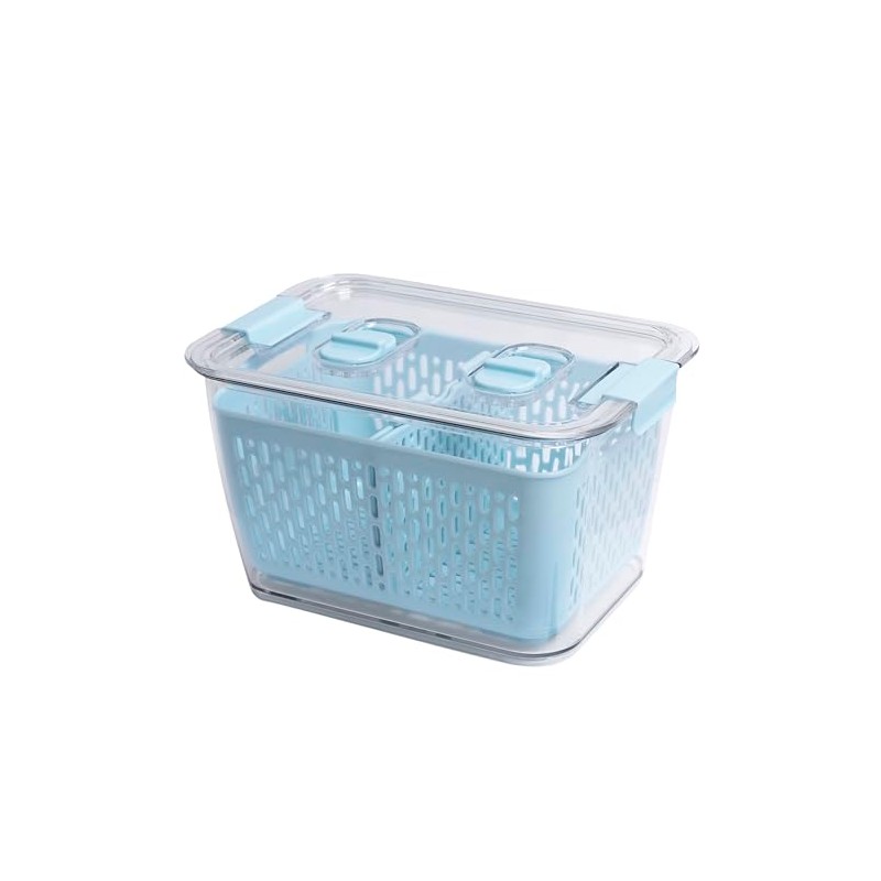 Kitchen Spaces Colander Bin, Produce Saver, Fridge Organizer With Lid,