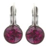 Black Jack Earrings with Clasp in Fuchsia Setting Silver, Brass