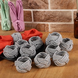 Handmade Yarn Wrapped Napkin Rings - Napkin Holders for Dining Table, Weddings and Parties - Eco-Friendly and Reusable Table Accessories (6)