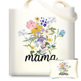 Best Mom Ever Christmas Gifts for Women,Reusable Grocery Tote Bags for Mother Mom Gifts Canvas Tote Bag with Zipper Birthday Gifts for Mama