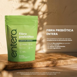 Entera Fibra Prebiótica 450 g en Polvo Fibra Soluble Sin Azúcar Disuelve Transparente 50 Porciones