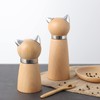 VKCHEF Pepper Mill, Wooden Salt & Pepper Grinder, Yellow Cat,