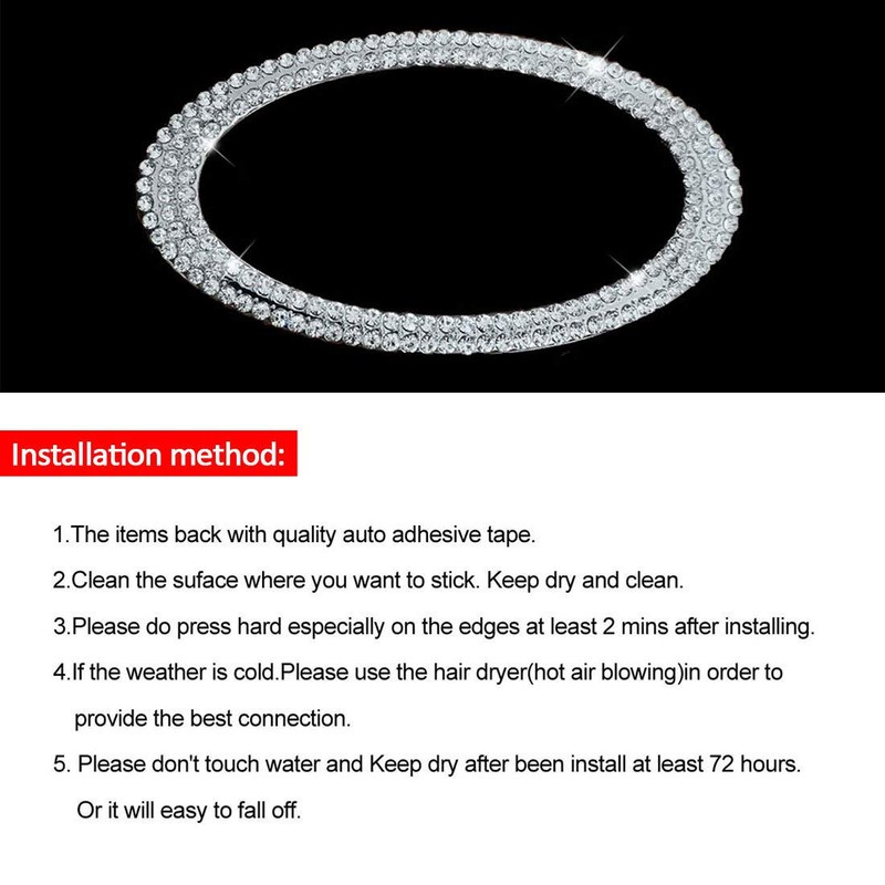 JALII Bling Steering Wheel Logo Caps Compatible with KIA,DIY Diamond