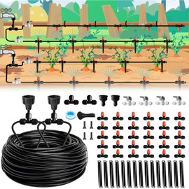 Drip Irrigation Kit for Garden, Quick-Connect Raised Bed Watering System 120FT, Plant Accessories, Drip Line Kit for Greenhouse, DIY Micro Sprinklers Set for Yard Outside,Sistema De Riego Por Goteo