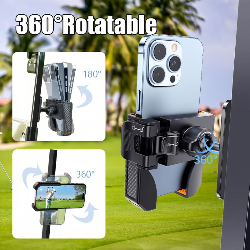Msiud Magnetic Golf Cart Phone Holder, Rotatable Phone Mount for
