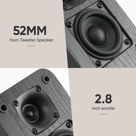 Saiyin 5.0 Channel Surround Sound Systems for Home Theater | 160 Watts Peak Power | Passive Speakers with Black Classic Retro Wood Grain | Amplifier or Receiver Required | Cable Not Included