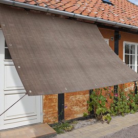 XiaZ Sunshade Sail, 3.3 x 6.6 ft (1 x 2 m), Sunshade Awning, Veranda Sunshade, Privacy Screen, UV Block, High-Density Polyethylene, Easy to Install, Mocha Color, Suitable for Home/Corridor/Garden