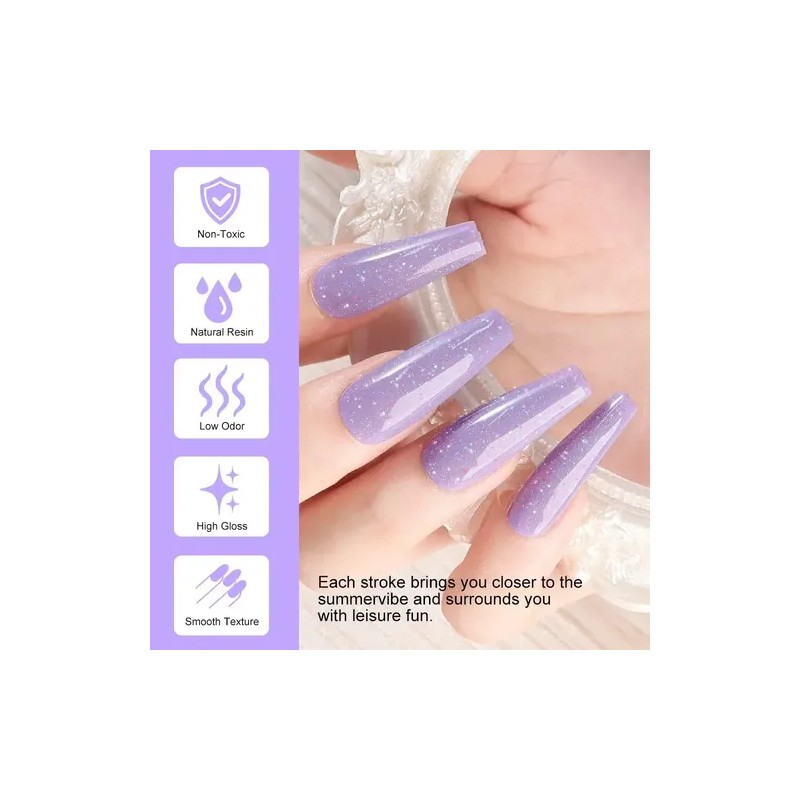 24 Pcs Gel Nail Polish Kit Glittering Nailkit For Gift