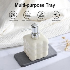 Ecotrim Water Absorbing Stone Tray for Sink | Quick Drying Diatomaceous Earth Coasters | Soap Dish Holder & Toothbrush Holder for Bathroom Counter | Hand Soap & Plant & Toiletries | Dark Grey 1-Pack
