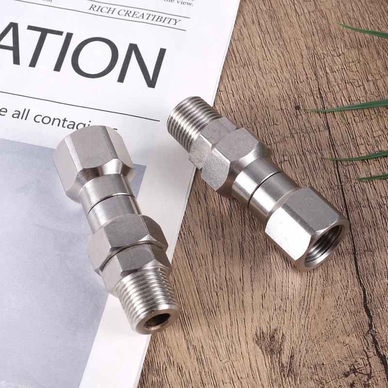 Gosknor 2pcs 3/8" NPT Pressure Washer Swivel Fitting, Stainless Steel