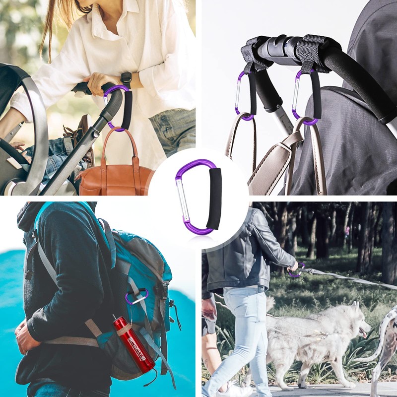 JIALEEY Strong Large Durable Buggy Carabiner Stroller Hooks Mummy Clip